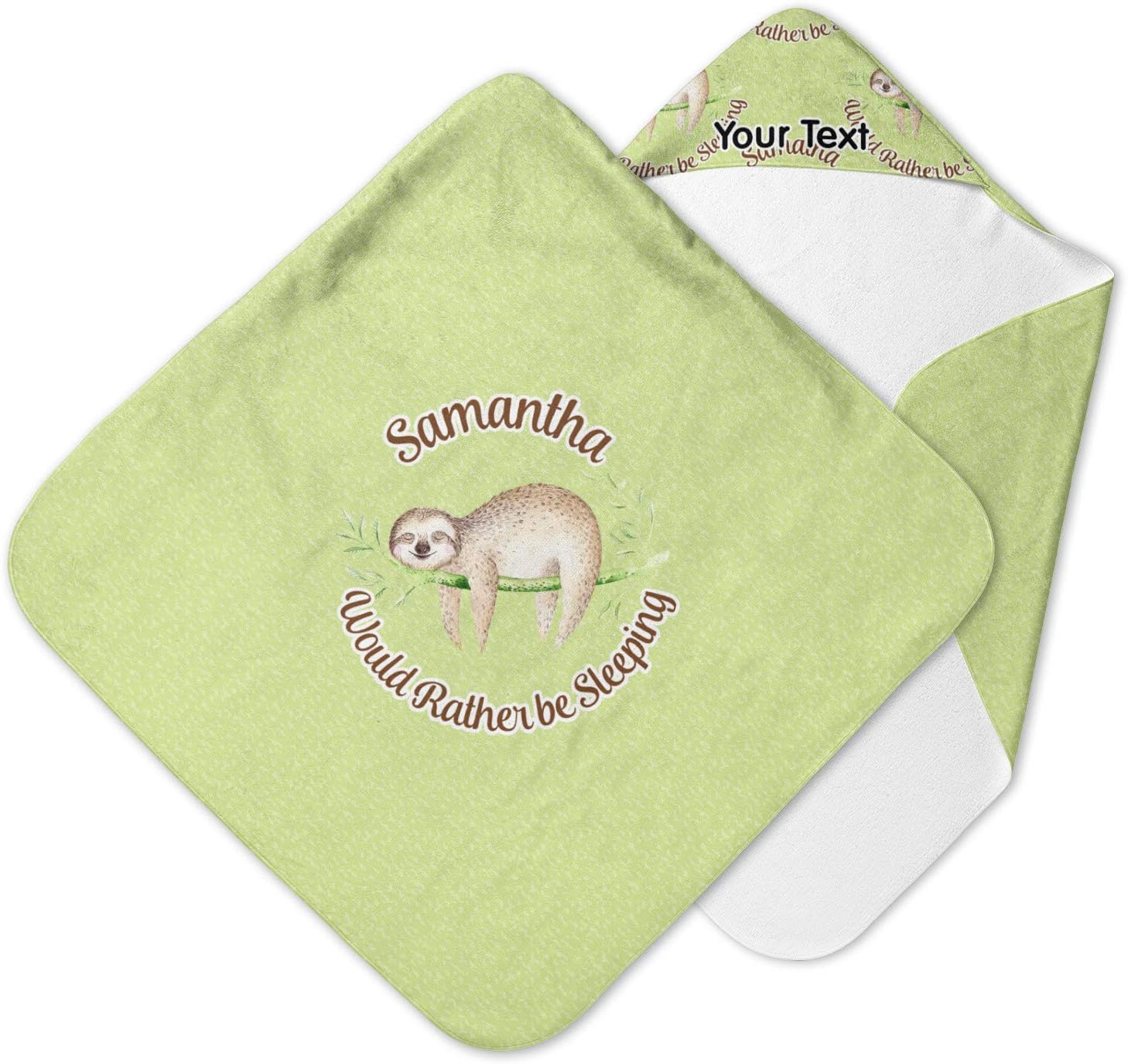 YouCustomizeIt Personalized Sloth Hooded Baby Towel