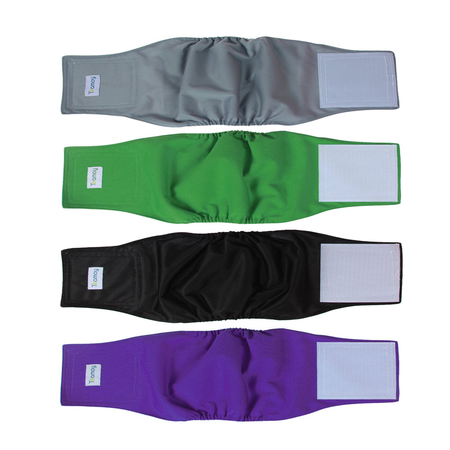 Teamoy Male Dog Belly Bands 4-Pack Small