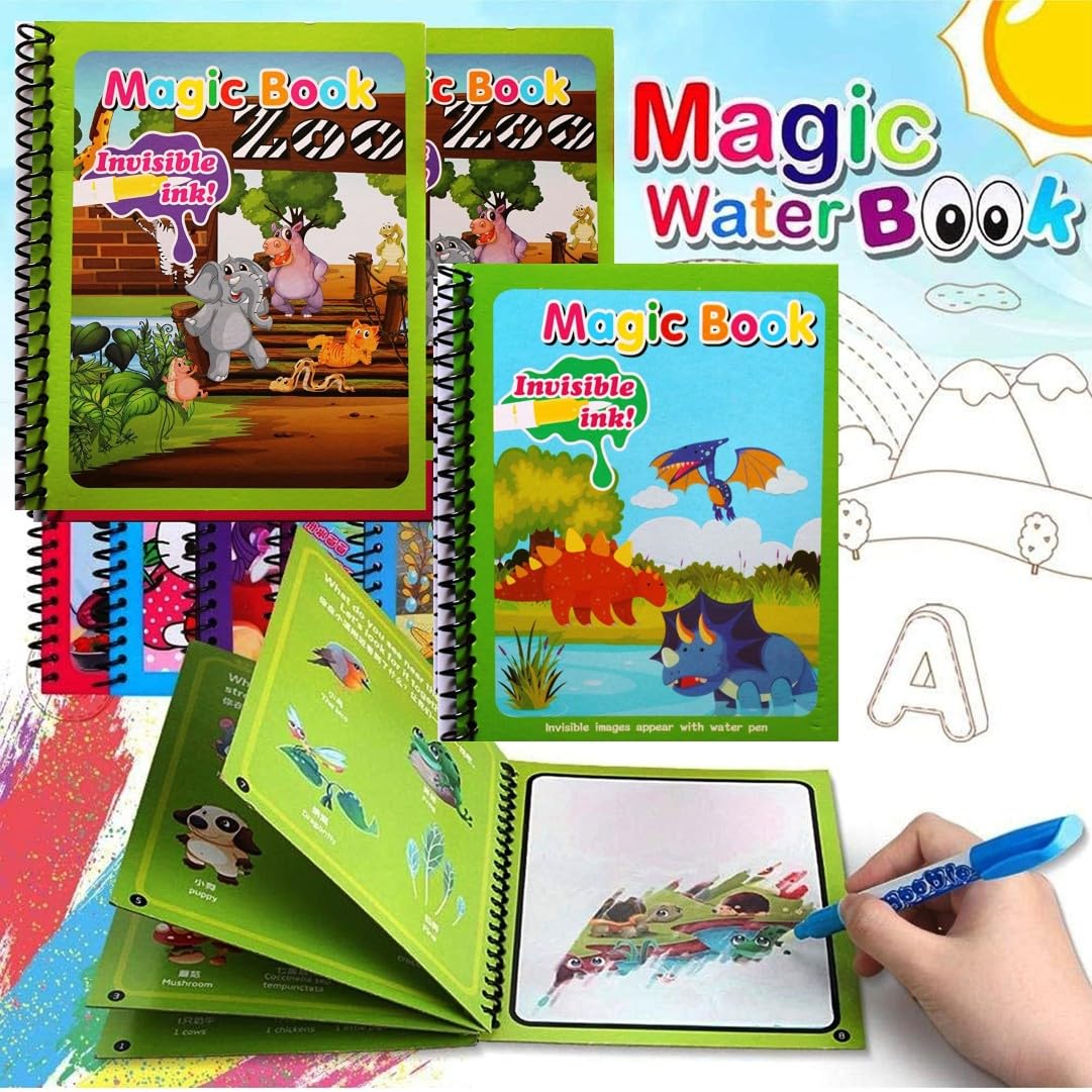 Reusable Magic Water Painting Book with Magic Doodle Pen Kids Coloring Doodle Drawing Board Games Child Educational Toy Magic Book Water Painting for Kids (Random Designs) - NO Colors Required (01) (B0D8YF5H5X) Amazon Price History, Amazon Price Tracker