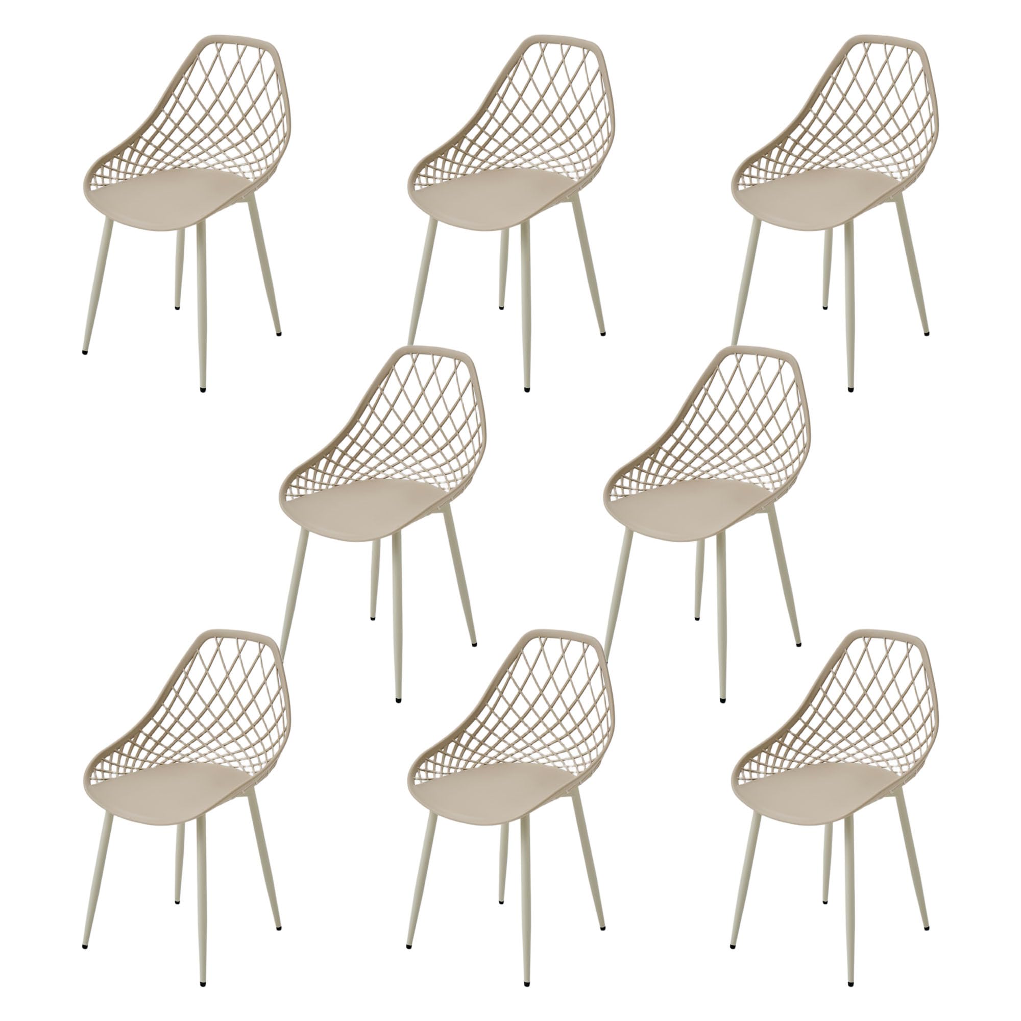 Juego de 8 sillas de patio al aire libre, muebles de jardín elegantes para comedor y relajación en el patio trasero, duradero y cómodo para todas las estaciones