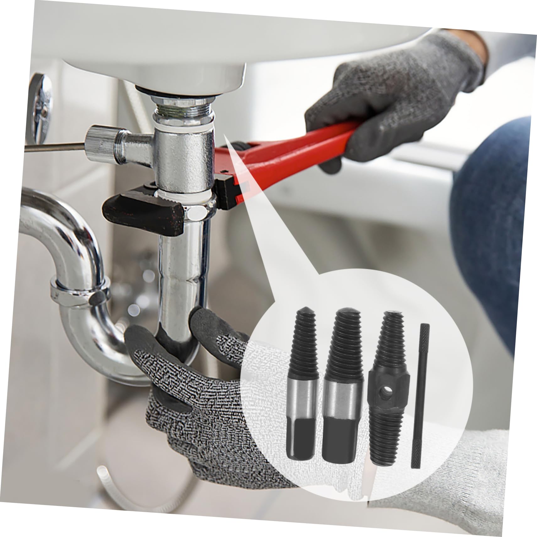 SEWACC 1 Set Carbon Steel Broken Screw Remover Faucet Damaged Screw Extractor Tool