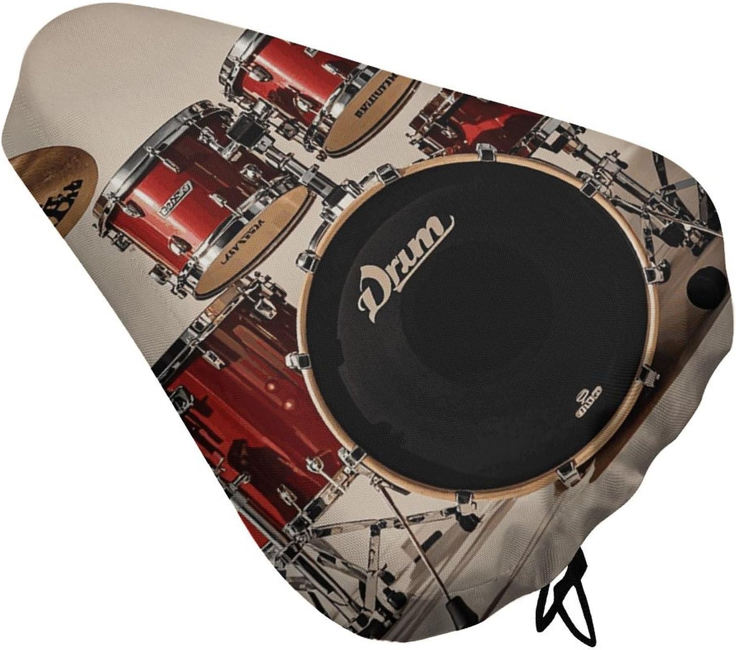 Drum Set-Standard Bike Seat Cushion Waterproof Road Bike Seat Cover for Women Men Comfort Bicycle Seat Rain Cover with Drawstring Padded Mountain Bikes Saddle Fit for Exercise Stationary Bikes