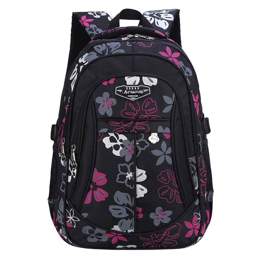 School Backpack Casual Daypack Travel Outdoor Camouflage Backpack Christmas Presents for Boys and Girls (Black Butterfly)