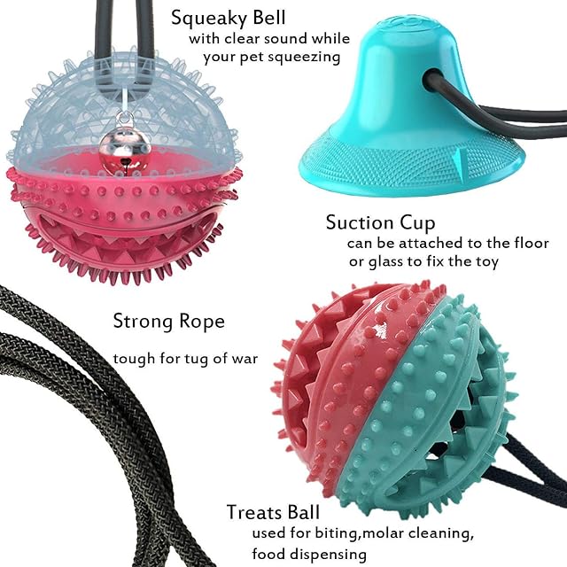 Foto 4 de 7 de Juguete para Perros Molar,Pet Molar Bite Toy,Pelota de Goma para morder el Perro con Ventosa interactiva