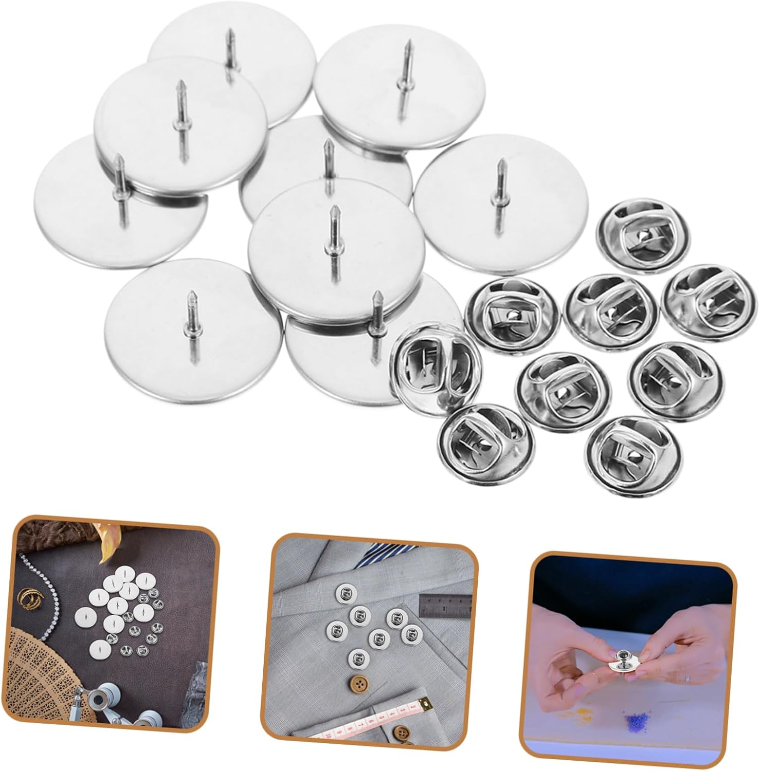 10pcs Stainless Steel Locking Pin Backs for Crafts and Jewelry Making Lightweight Clutch Back for Badges Brooches and Name Tags Projects