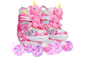 WESKIFAN Unicorn Doll Kids Toddler Roller Skates for Girls