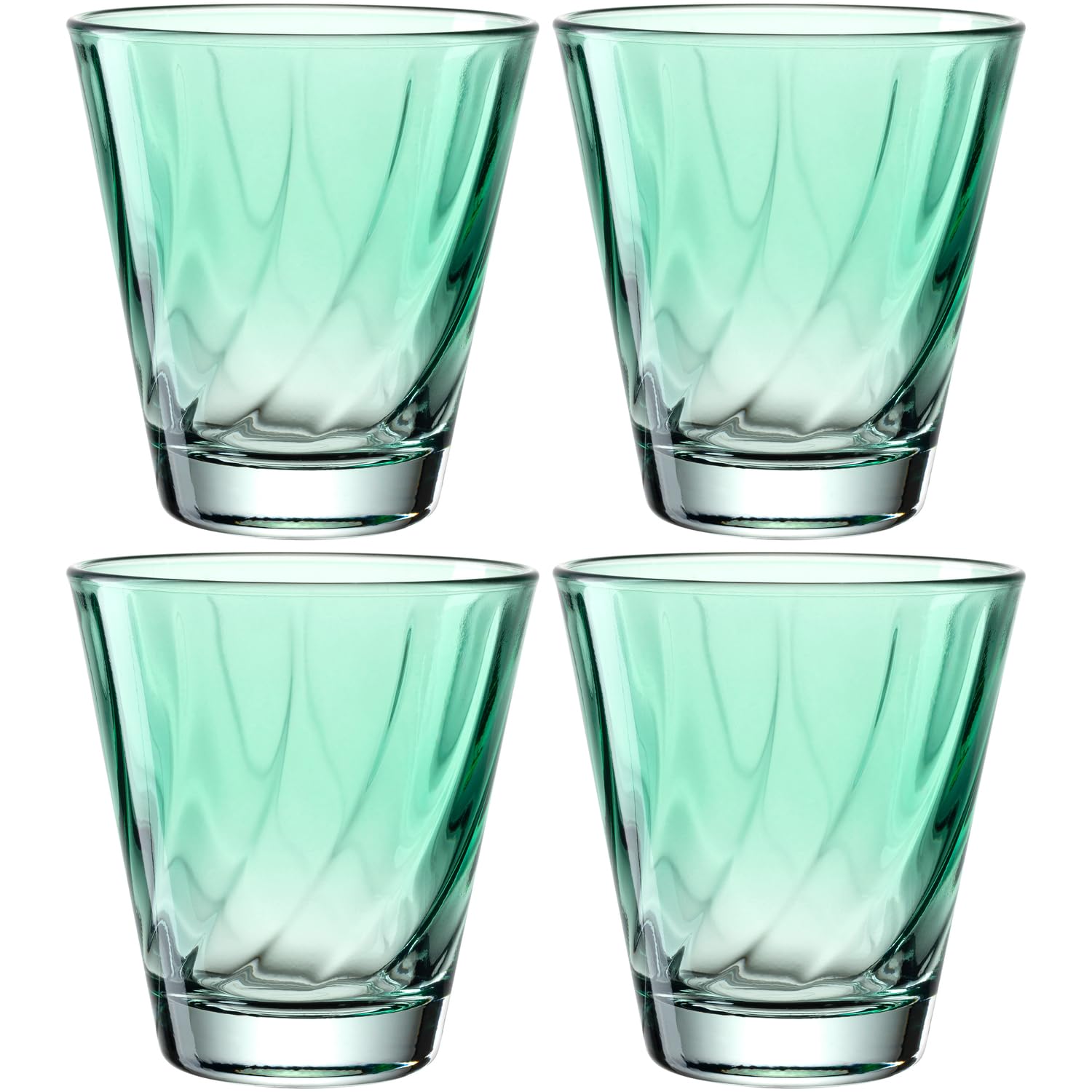 Vasos de zumo ergonómicos antideslizantes LEONARDO HOME Twist curvados de alta calidad verde