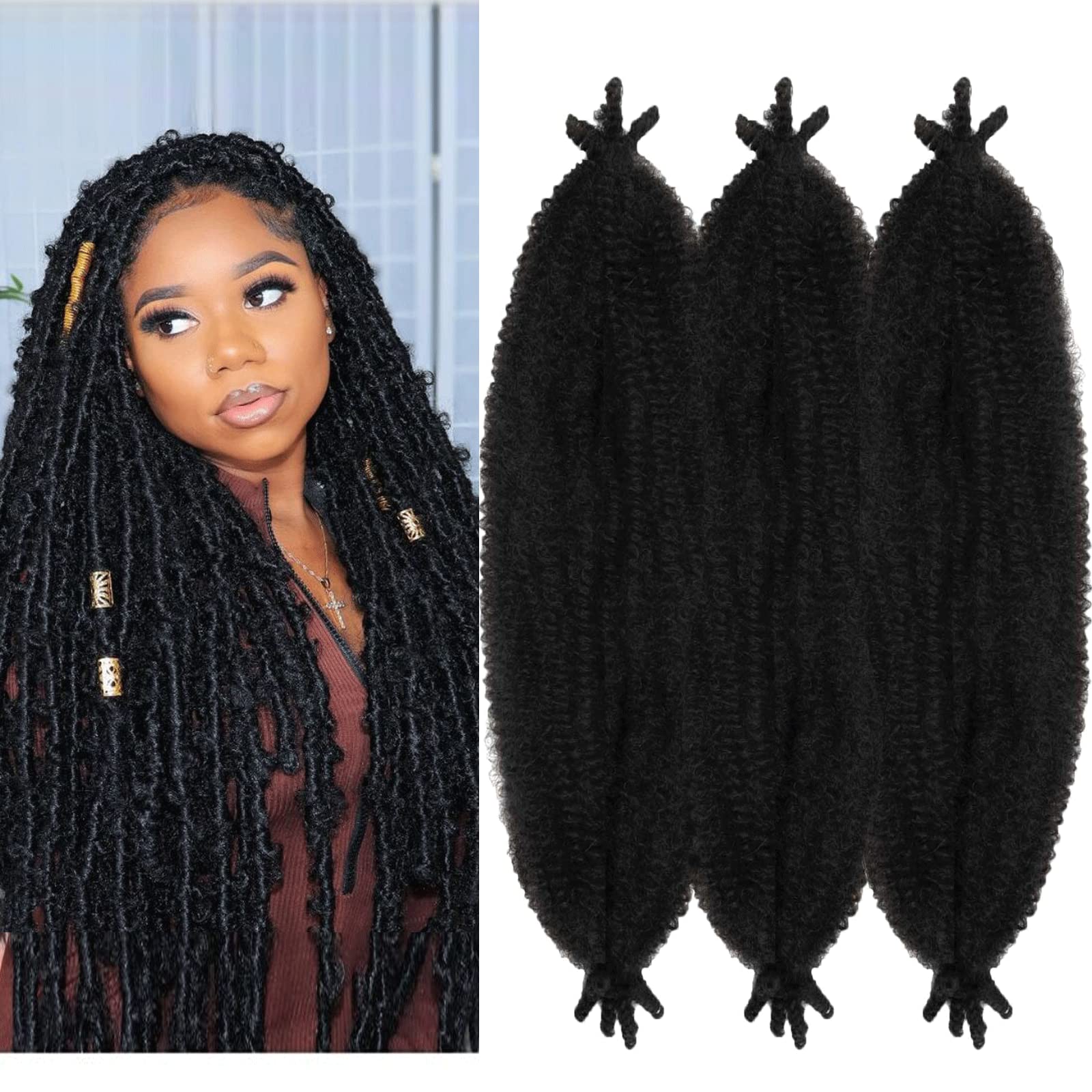 Buy LingGuan PreSeparated Springy Afro Twist Hair 24 Inch Kinky
