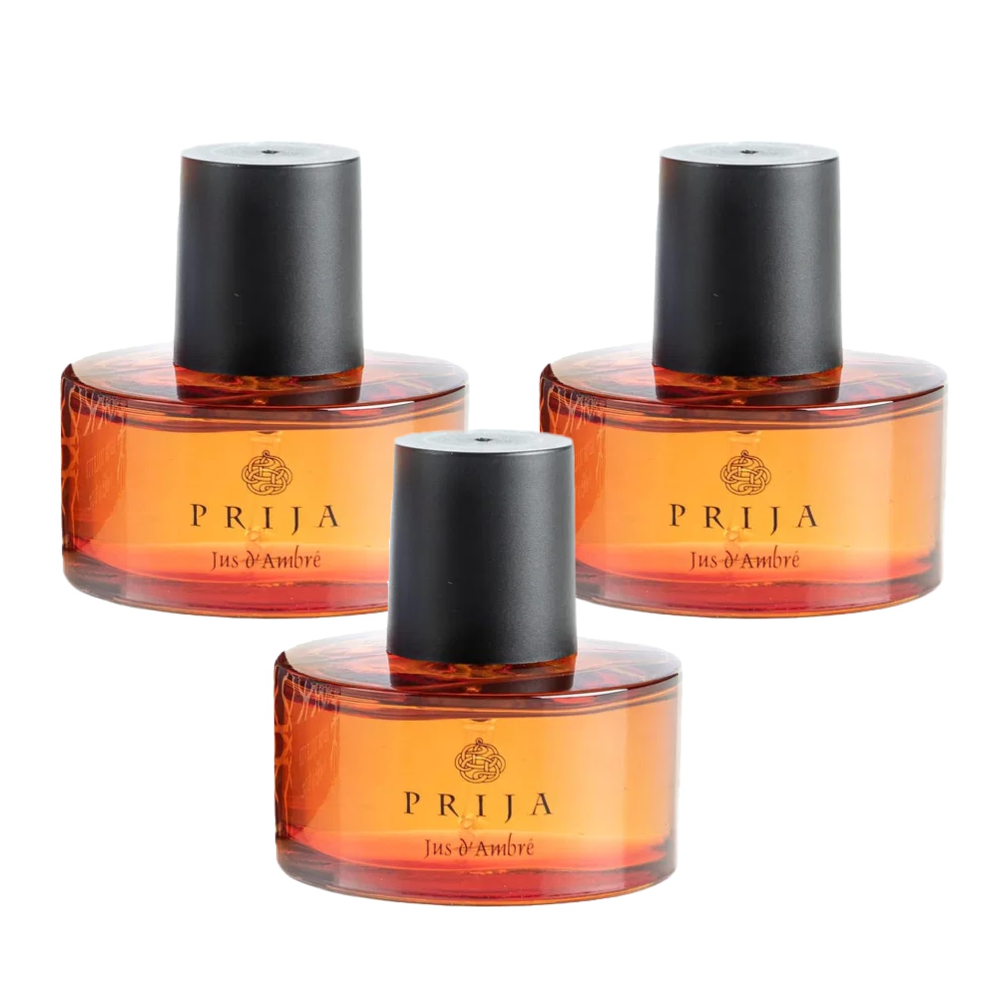 Prija Jus d'Ambre Eau de Toilette Citrus and Spicy Nutmeg 3x 50ml | Luxurious Unisex Perfume for Men and Women. Fresh Citrus and Spicy Nutmeg. Energising and Strengthening.