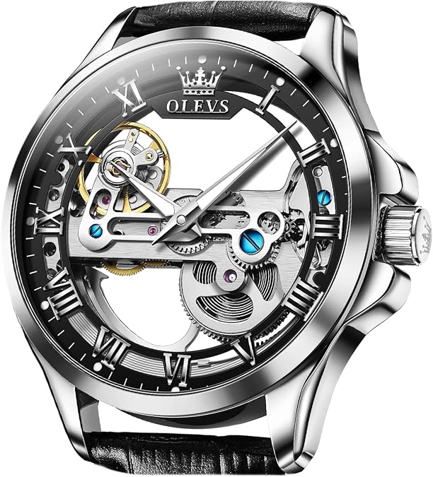 OLEVS Watch Men Luxury Waterproof Classic Diamond Watches for Men Dress Big Face Fashion Casual Mens Watches Stainless Steel Analog Quartz Metal Adjustable Wrist Watch