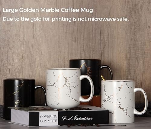 Miniatura 7 de harebe Taza de café blanca extra grande de cerámica de 24 onzas con asa, tazas altas y calientes de gran tamaño, aptas para lavavajillas, taza