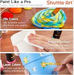 Shuttle Art Outdoor Acrylic Paint Set, 12 Colors Waterproof Paint, 8.45oz/250ml Large Bottles, Rich Pigmented Bulk Painting Supplies for Artists, Beginners on Rocks, Wood, Wall and Garden Statues