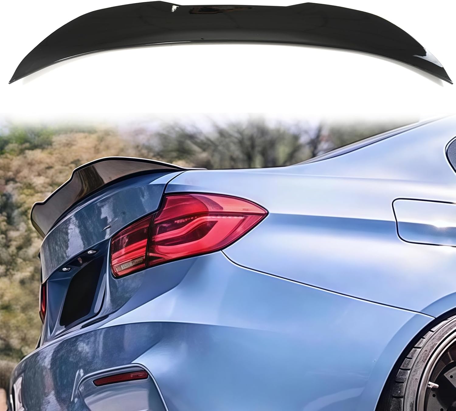 F30 Rear Trunk Spoiler PSM-Style for 2013-2018 BMW 3 Series F30 Sedan / F80 M3 Sedan Gloss Black Rear Spoiler Wing (Glossy Black)