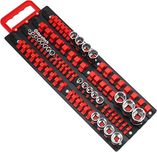 DURATECH Organizador de Dados, Soporte Portátil de Dados de 80 Piezas con Mango, Material ABS Montable en Pared y Carrito de Herramientas, Impulso