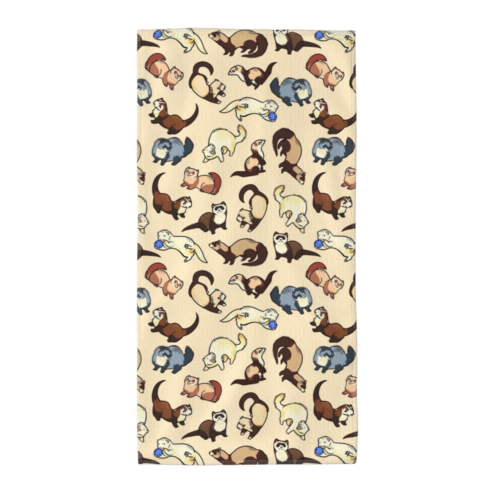 TTIGLHOH Hairy Ferret Stylish Printed Long Towel Quick Drying For Gym Camping Daily Use