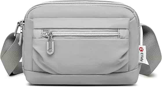 ★TOUT Y EST★ Dying Nylon Shoulder Bag Stone Grey ML173 Grey Water Resistant Nylon Messenger Bag - Shoulder Bag