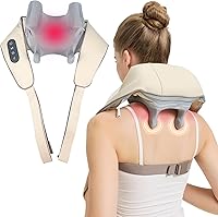 Jdfdexc 4D Wireless Neck Massager with Heat: Deep Tissue Shiatsu Kneading for Shoulders, Back & Legs - Cordless Pain Relief Pillow
