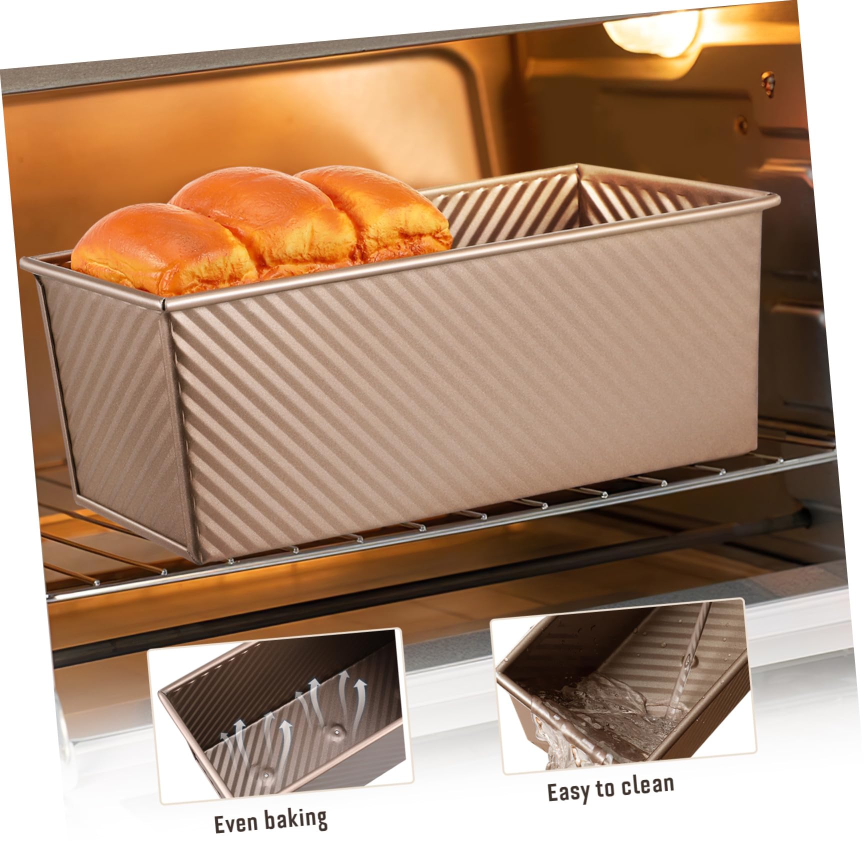 Ipetboom Backform Deckel und Belüftungslöchern Kohlenstoffstahl aus Robuste Rechteckige Vielseitige Kastenform zum Backen von Brot für Küche