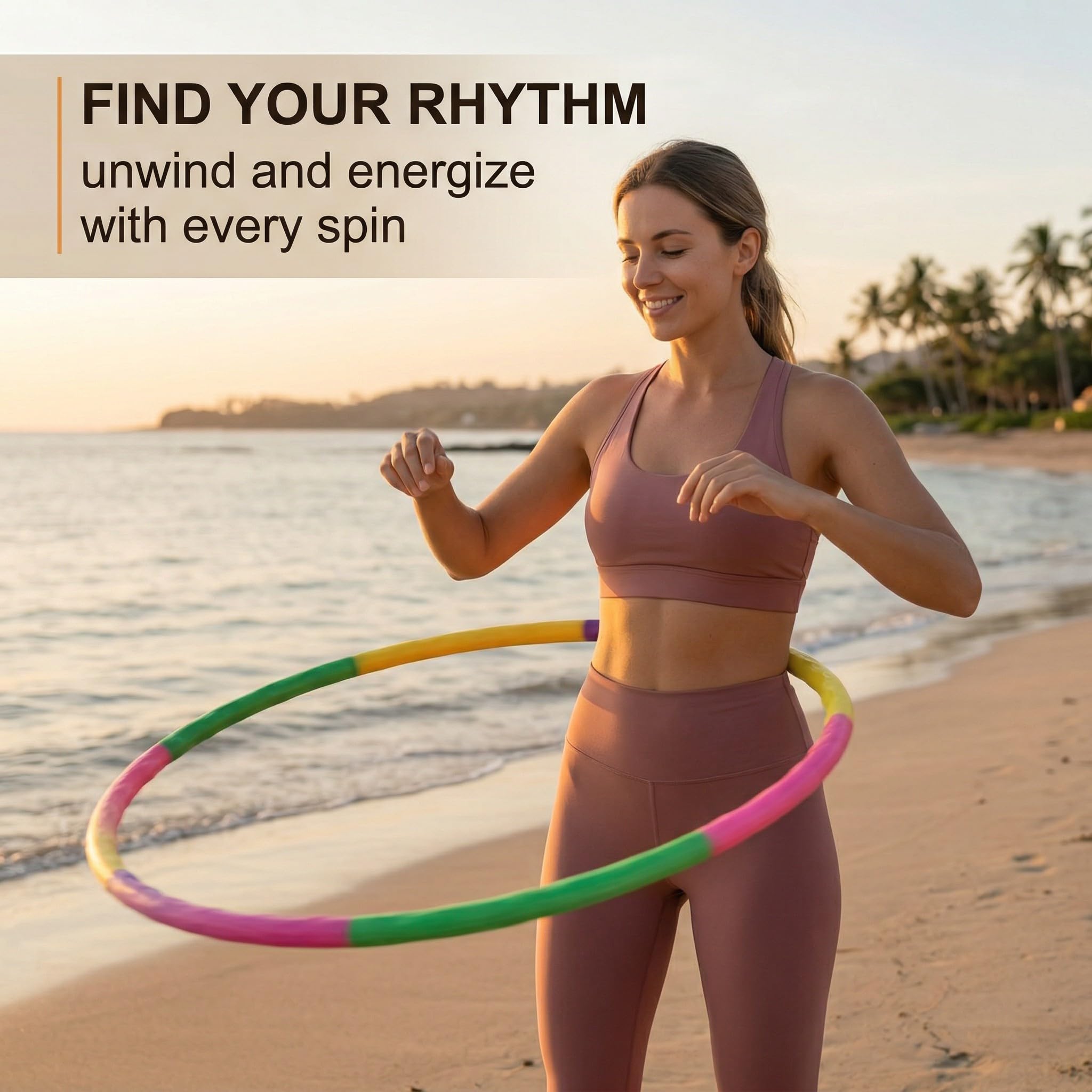 Hula Hoop Bambini 8 Pezzi Smontabile 58 cm Leggero Set Hula Hoop per Adulti e Famiglia Fitness Danza dai 3 Anni