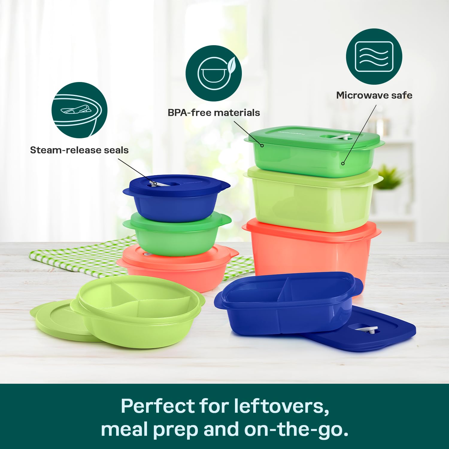 Tupperware CrystalWave 8 Piece Food Storage Container Set in Multi