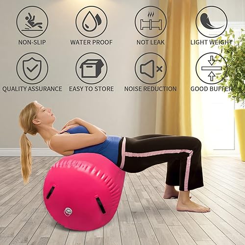 Miniatura 8 de GBVUGY Colchoneta de aire con bomba eléctrica, rodillo inflable de gimnasia para uso doméstico, entrenamiento de gimnasio, animación, yoga