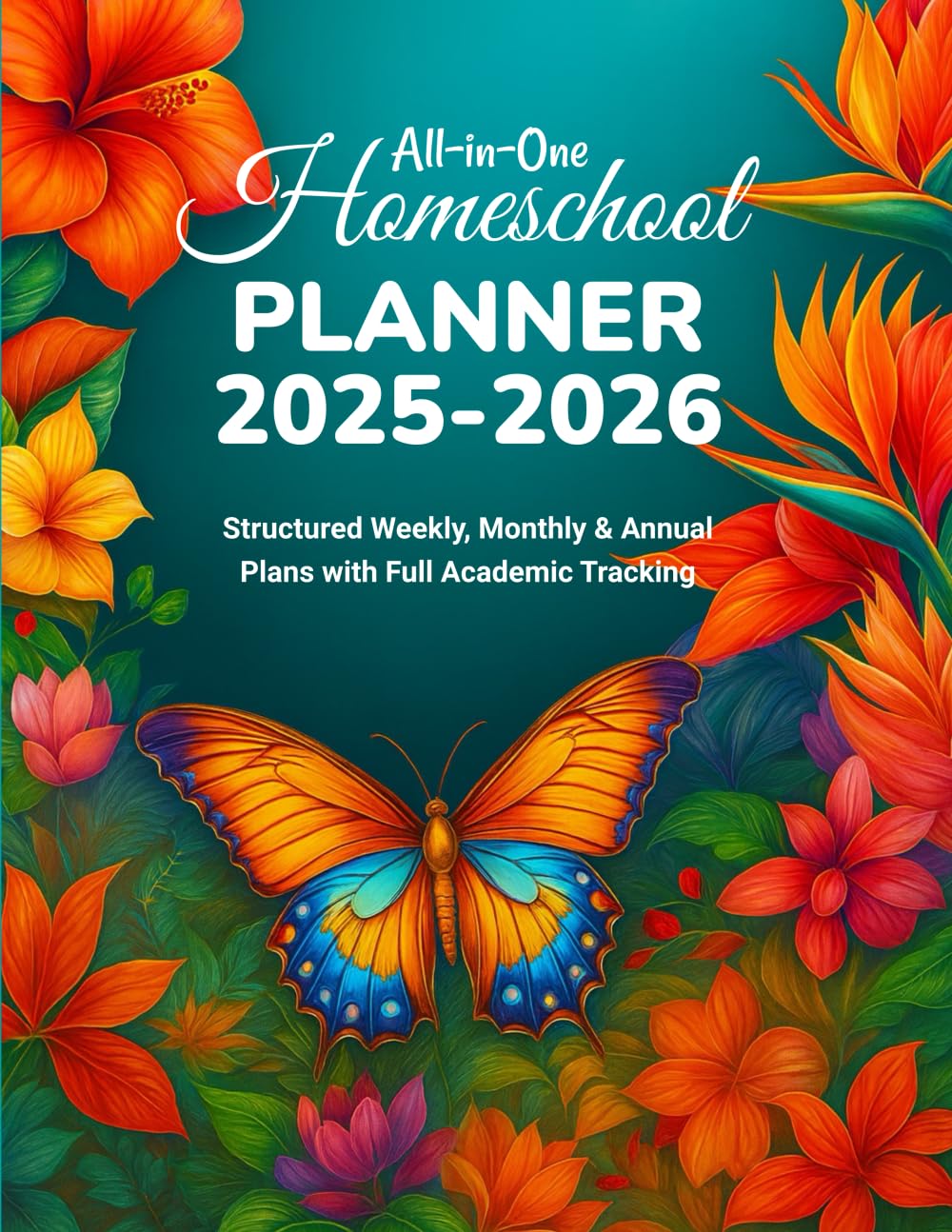 All-in-One Homeschool Planner: Structured Weekly, Monthly & Annual Plans with Full Academic Tracking