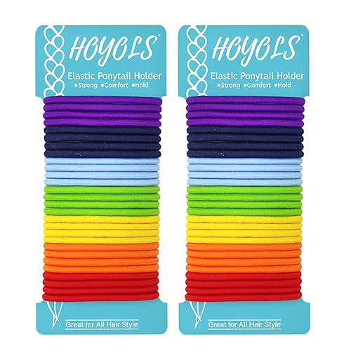 Miniatura 7 de HOYOLS Bandas elásticas para el cabello sin metal, varios soportes para cola de caballo de bebé, sin enganches, para niñas y mujeres, accesorios