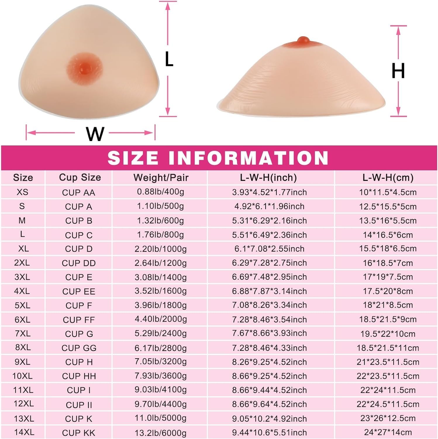 Wkładki do biustonosza podkładki silikonowe protezy piersi sztuczne piersi wzmacniacz piersi biustonosz push-up podkładki do bikini strój kąpielowy mastektomia proteza płatki/B/11XL