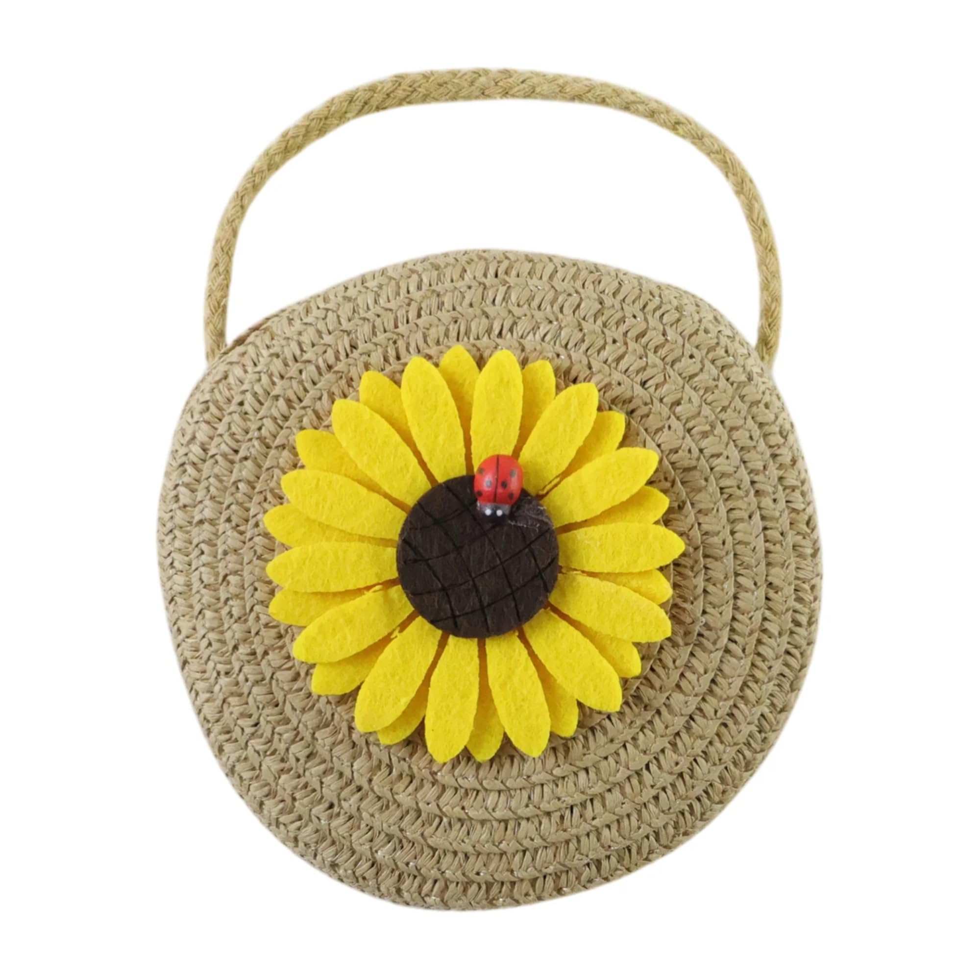 Cute Mini Round Sunflower Crossbody Purse – Lightweight Straw Style Sling Bag for Women & Girls – Small 12x12cm Travel Shoulder Bag for Shopping, Casual Outings & Summer Daily Use – 1 Pc-image-18