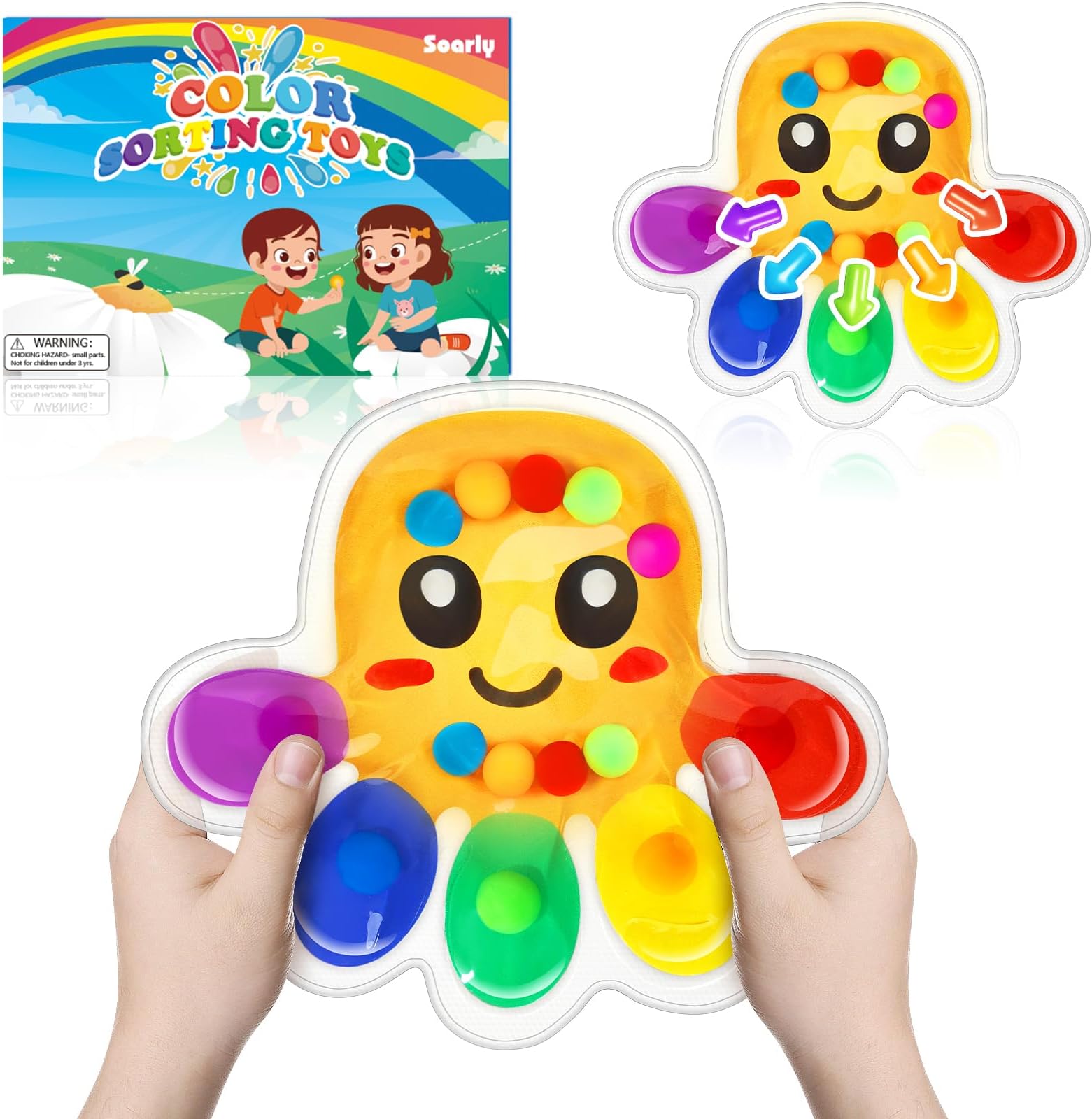 Color Sorting Sensory Toys, Travel Toys for Toddlers 1-3 Autistic Sensory Toy for Kids 1-5 Father S Day Gift Ideas for Kids Autism Toy Fine Motor Activities for Boys Girls Birthday