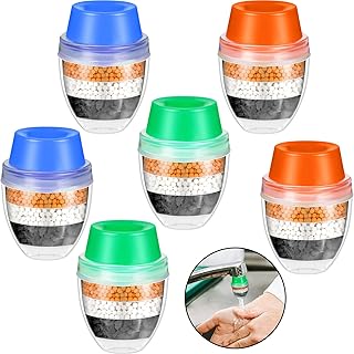 6 Pieces Faucet Mount Filters Heavy Metal Hard Water Activated Carbon Purifier Kitchen Filtration Tap Clean Purifier Filte...