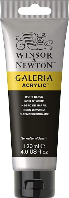 Winsor & Newton 120ml Galeria Acrylic Paint - Ivory Black