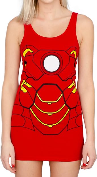 Iron Man Red Juniors Costume Tunic Tank Dress Juniors Medium