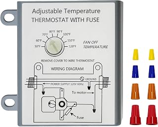 2027 Upgraded Attic Fans Adjustable Thermostat, Adjustable Temperature Dial