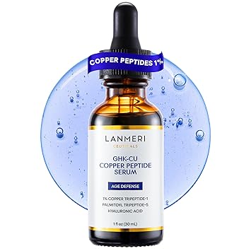 Lanmeri Copper Peptide Serum for Face 1% Copper Peptide GHK-Cu Anti-Aging Serum to Smooth Fine Lines, Improve Elasticity & Boost Collagen - Soothe & Repair Skin Barrier with Centella Asiatica -30ml