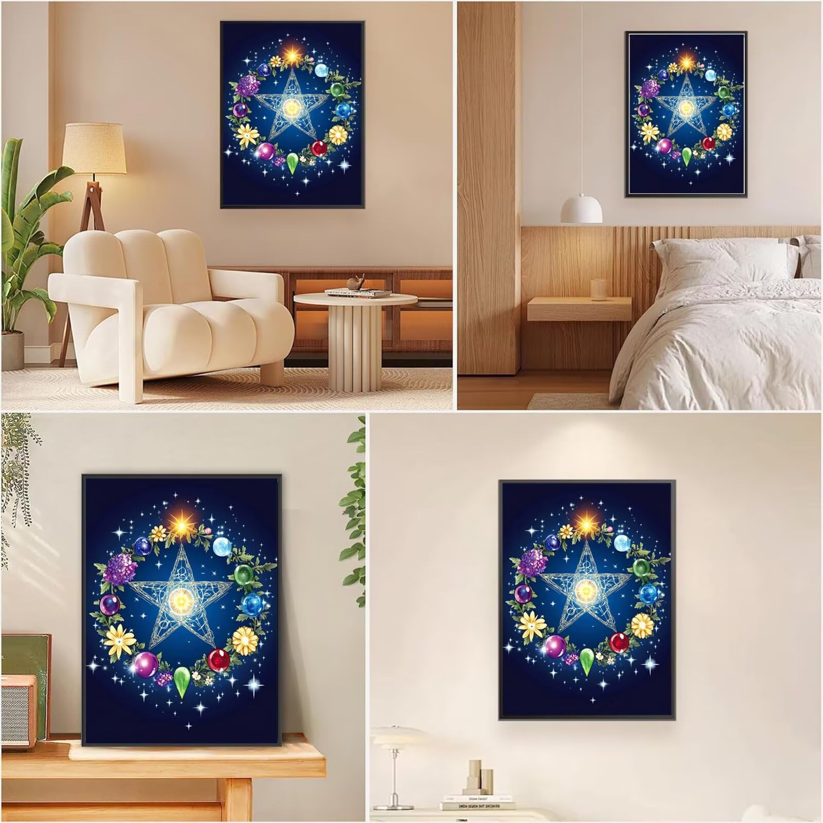 Diamond Painting Blau, Stern Diamond Painting Erwachsene 5D Runder Full Drill Diamond-painting, DIY Bastelset Kreativ Set für Erwachsene, Crystal Art Home Wand Dekor, Geschenke 70x100cm, Model769