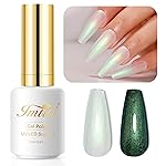 Imtiti Pearl Gel Nail Polish, 0.5 Fl Oz Green Transparent Shell Shimmer Nail Gel Polish Mermaid Nail Drawing Gel Polish Iridescent Pearlescent Spring Summer Nail Polish Soak Off Led UV
