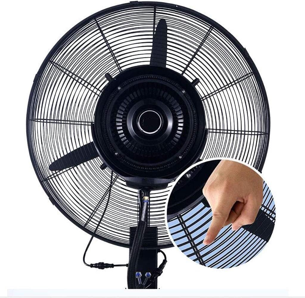 32" Stand Fan - Black Pedestal Fan,Oscillating 3 Wind Speed,Quiet for Home and Office Stainless Steel Industrial Fan with Water Tank