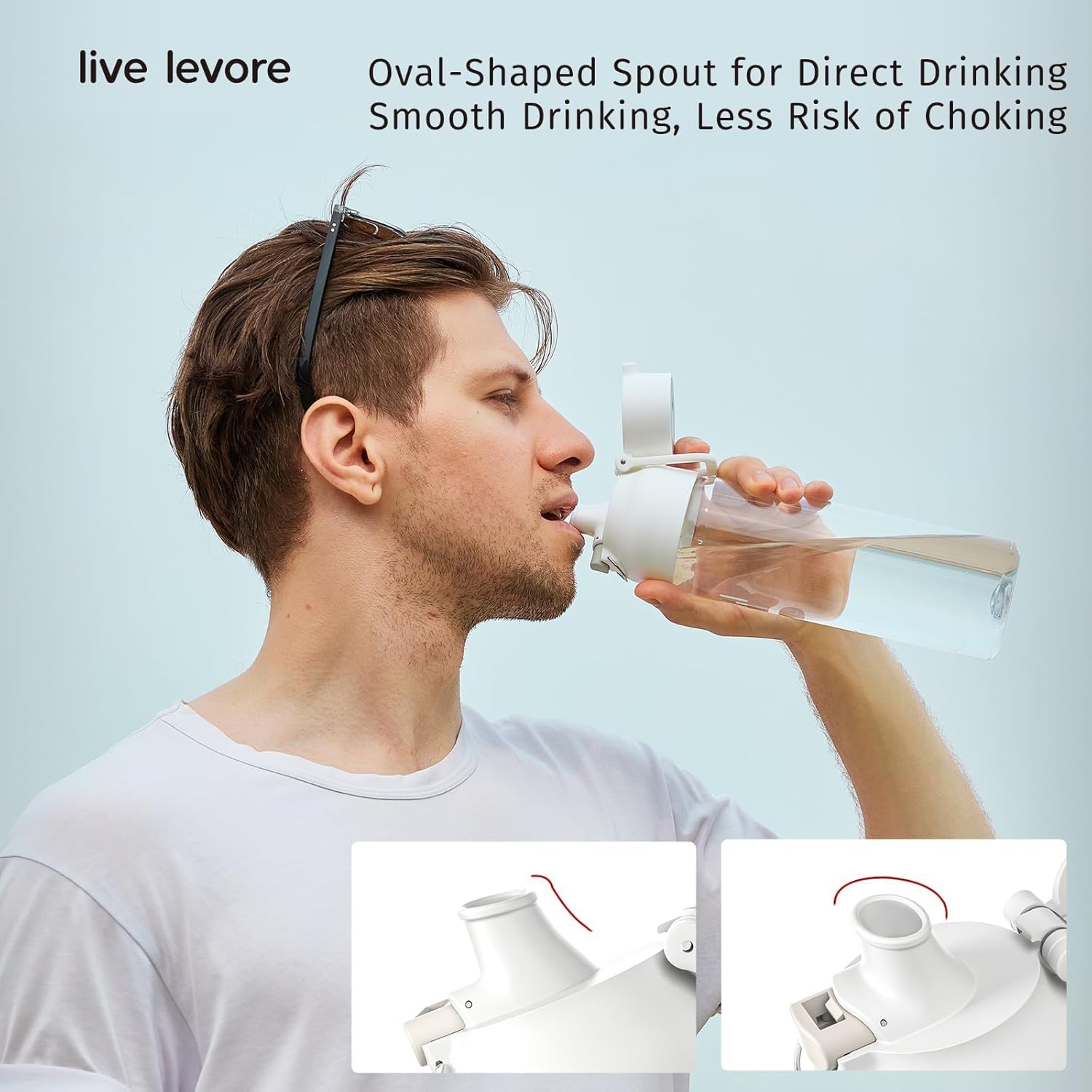 26oz Clear Water Bottle, Leak Proof One-Hand Open Flip Lid, Cup Holder Compatible, BPA-Free USA Tritan Plastic, Dishwasher Safe for Office, School, Gym & Outdoor Use (1 Pack) - Image 2