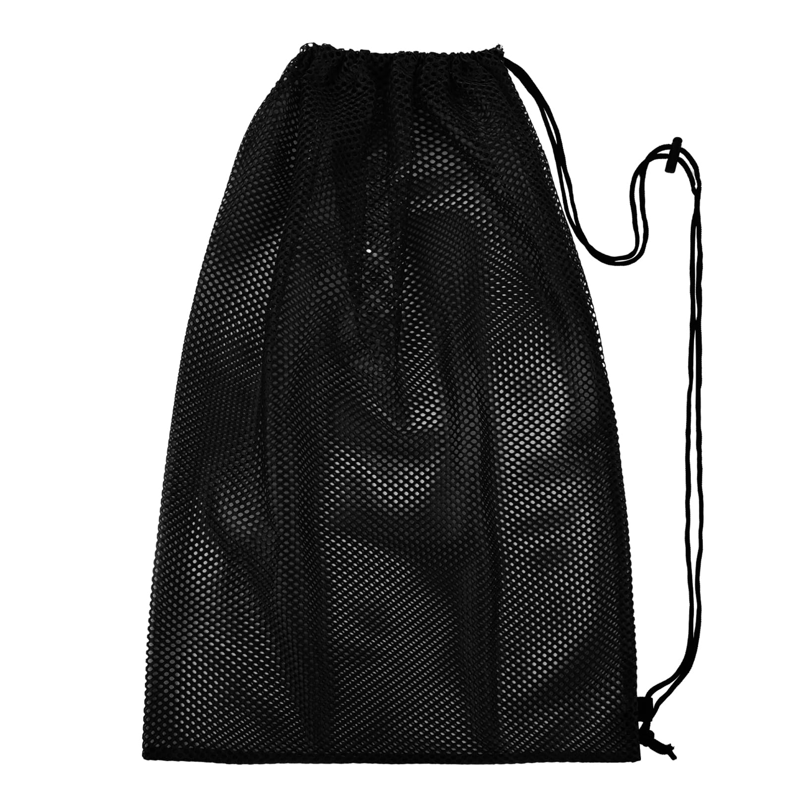 Borsa a Rete con Coulisse, Zaino da Spiaggia in Rete, Zaino Grande in Rete, Adatto per Fitness, Shopping, Nuoto, Calcio e Basket(Nero)