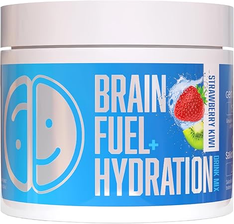 Lithios Brain Fuel Plus Hydration Mix - 30 Servings / 3.9 oz | Strawberry, Kiwi & Lemonade Drink Mix | Boost Focus & Performance | Contains Electrolytes, Vitamins & Magnesium | Dietary Supplement