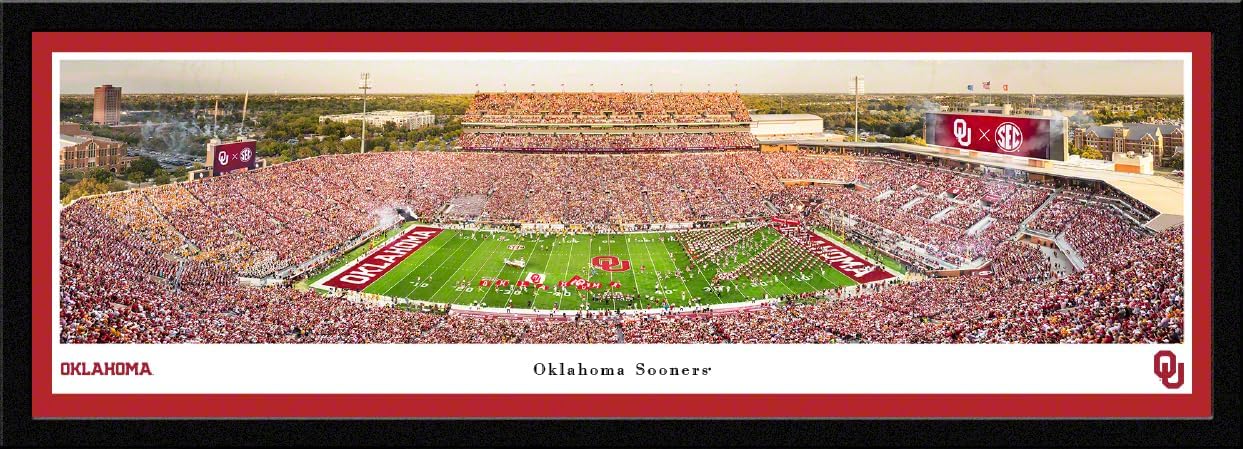 Oklahoma Sooners Football - Unframed Poster by Blakeway Panoramas (40"W x 13.5"H)