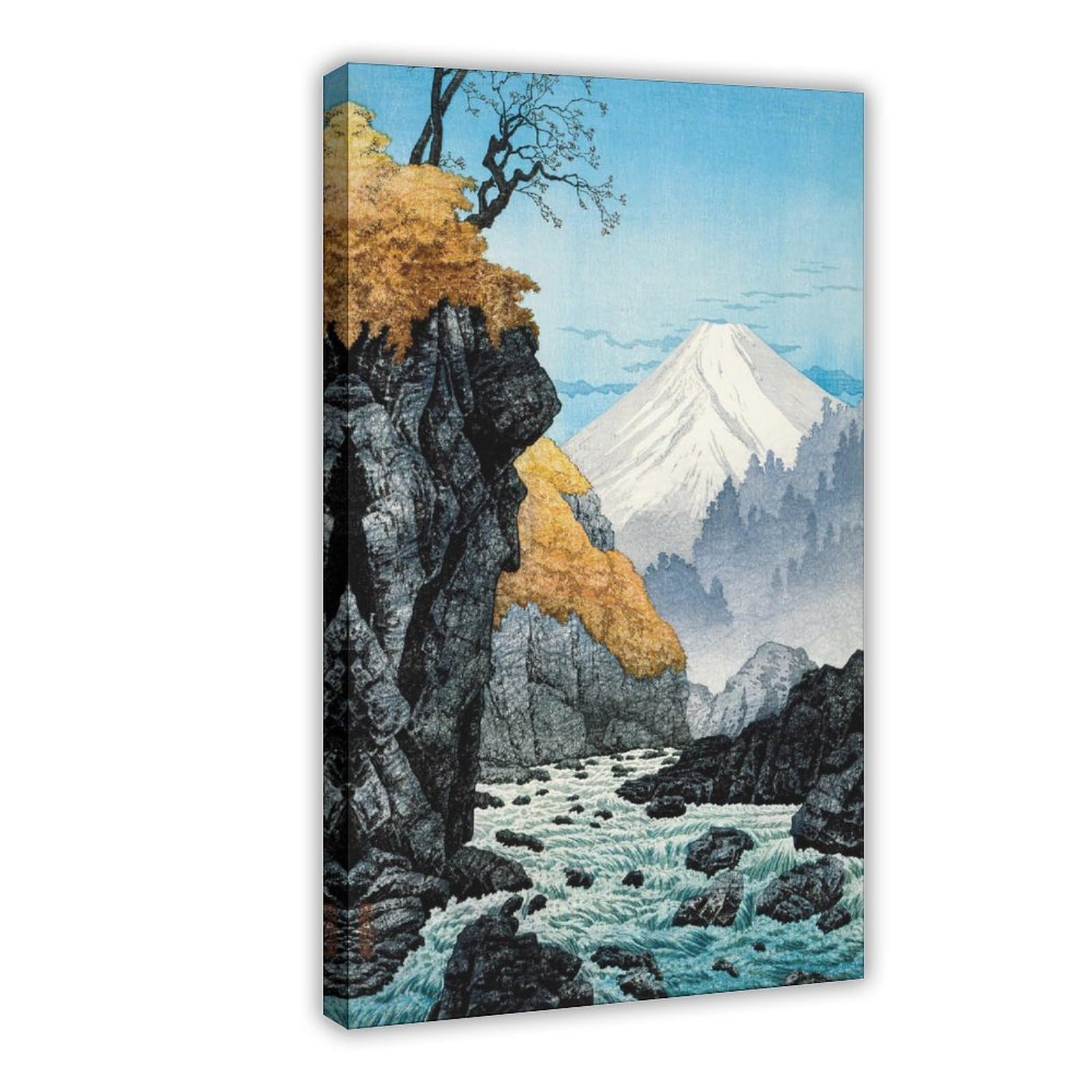 WCYB Hiroaki Takahashi - Foot of Mount Ashitaka 1932 - Japanese Woodblock Landscape - Fine Art Giclee - Mountain River Posters Prints Canvas Deco Paintings