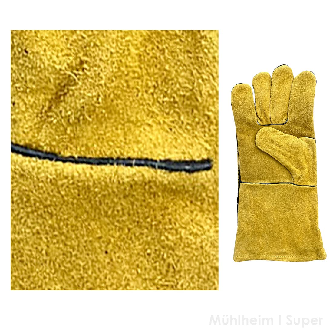 Hase Schweißerhandschuhe Mühlheim-I-Super Größe 12, Rindspaltleder 6 Stk