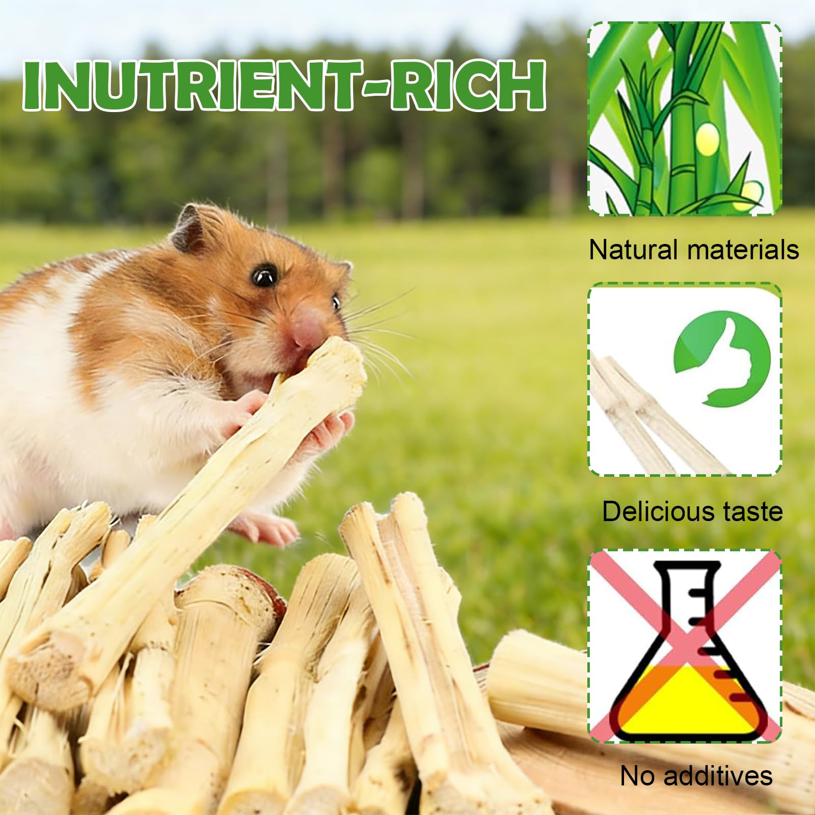 Juego de 42 Juguetes para Conejos, Juguetes Naturales para Masticar Conejo, Juguetes Hamster, cobaya y Chinchilla, palitos de heno de Madera de Manzana para Tratar la dentición de Conejos y Animales — view 5