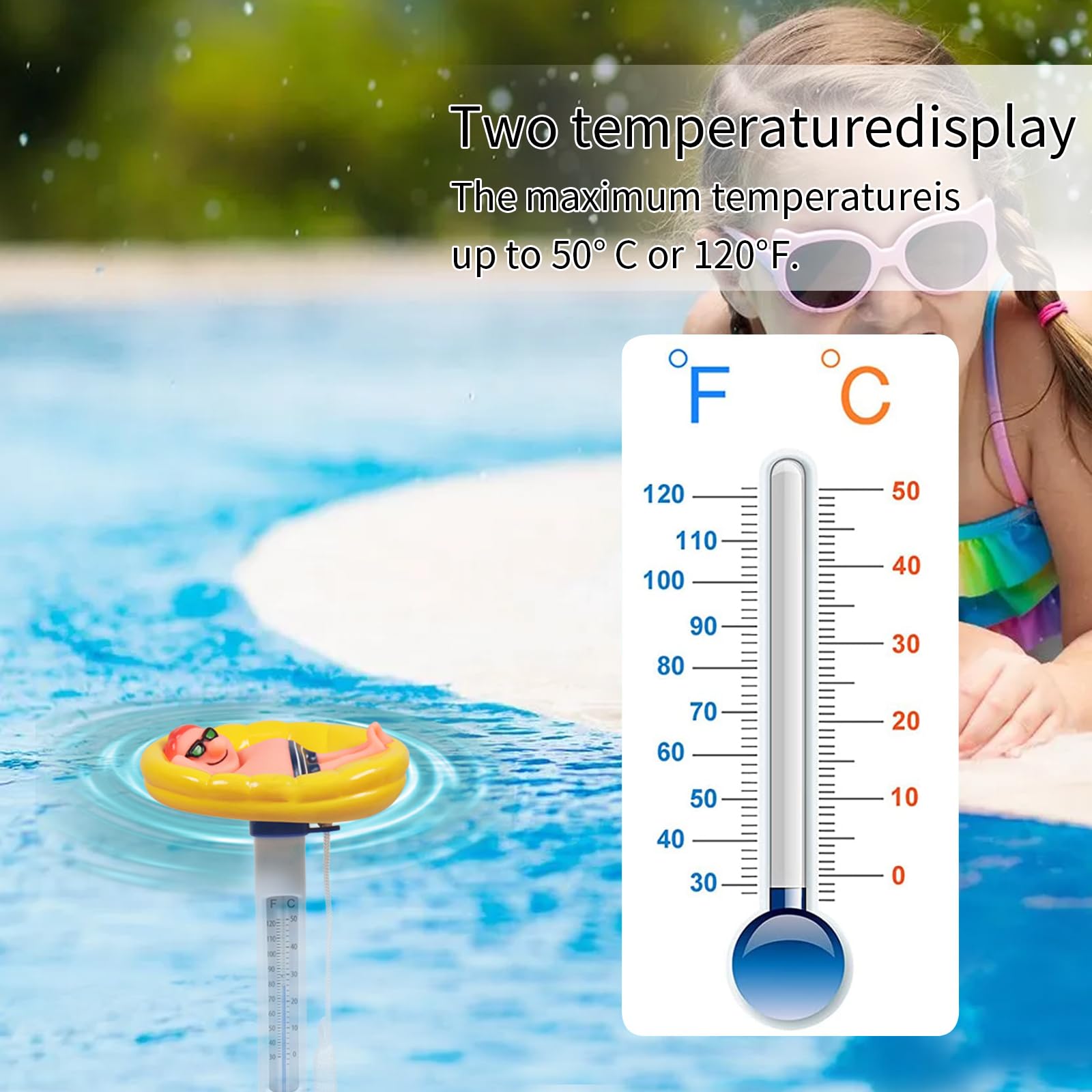 Thermomètre Flottant Pour Piscine - Forme Tortue Ou Flamant Rose, étanche, Grand écau Facile à Lire