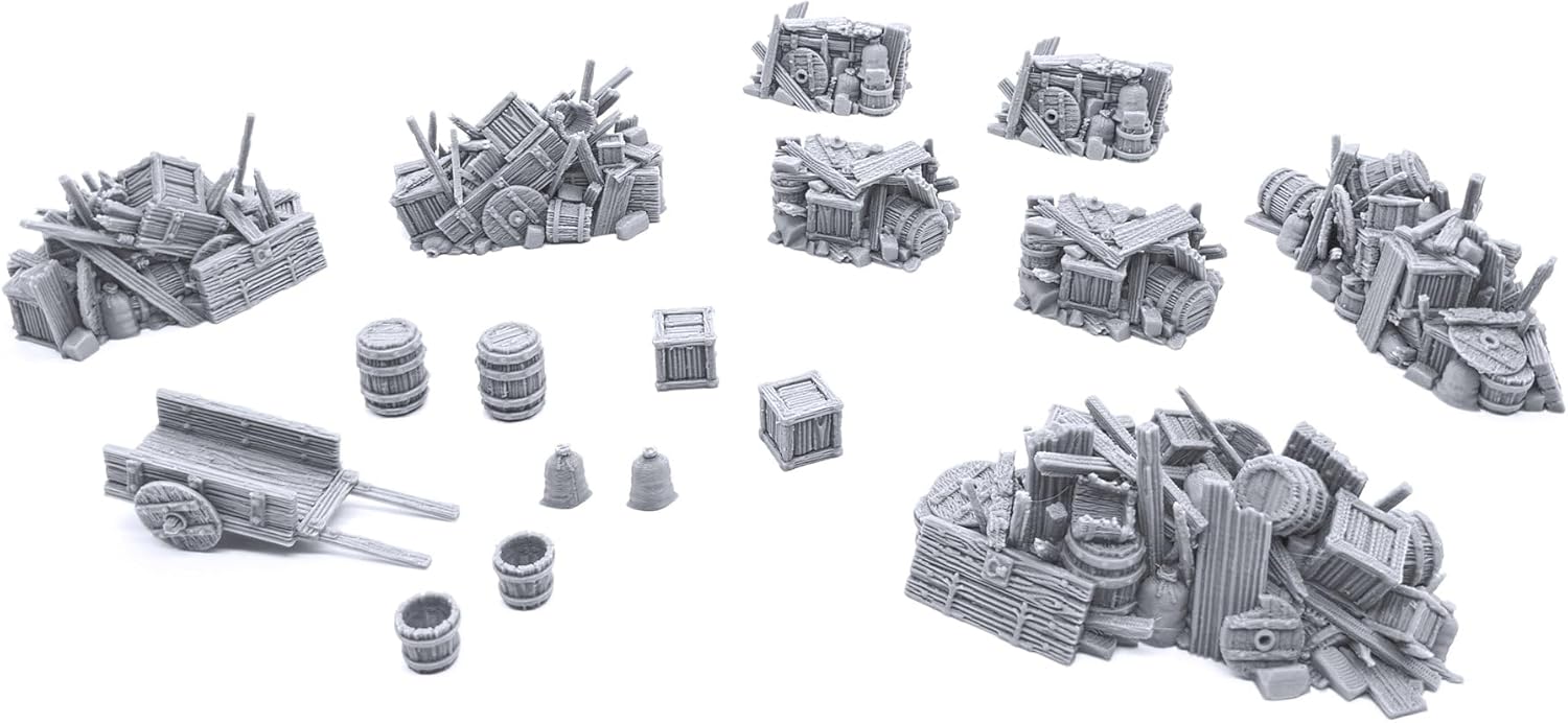 EnderToys Clorehaven Barricades by Printable Scenery, 3D Printed Tabletop RPG Scenery and Wargame Terrain 28mm Miniatures