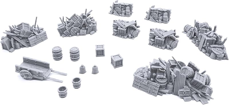 Barricadas Clorehaven de EnderToys de paisajes imprimibles, paisajes de rol de mesa impresos en 3D y terrenos de guerra en miniatura de 28 mm