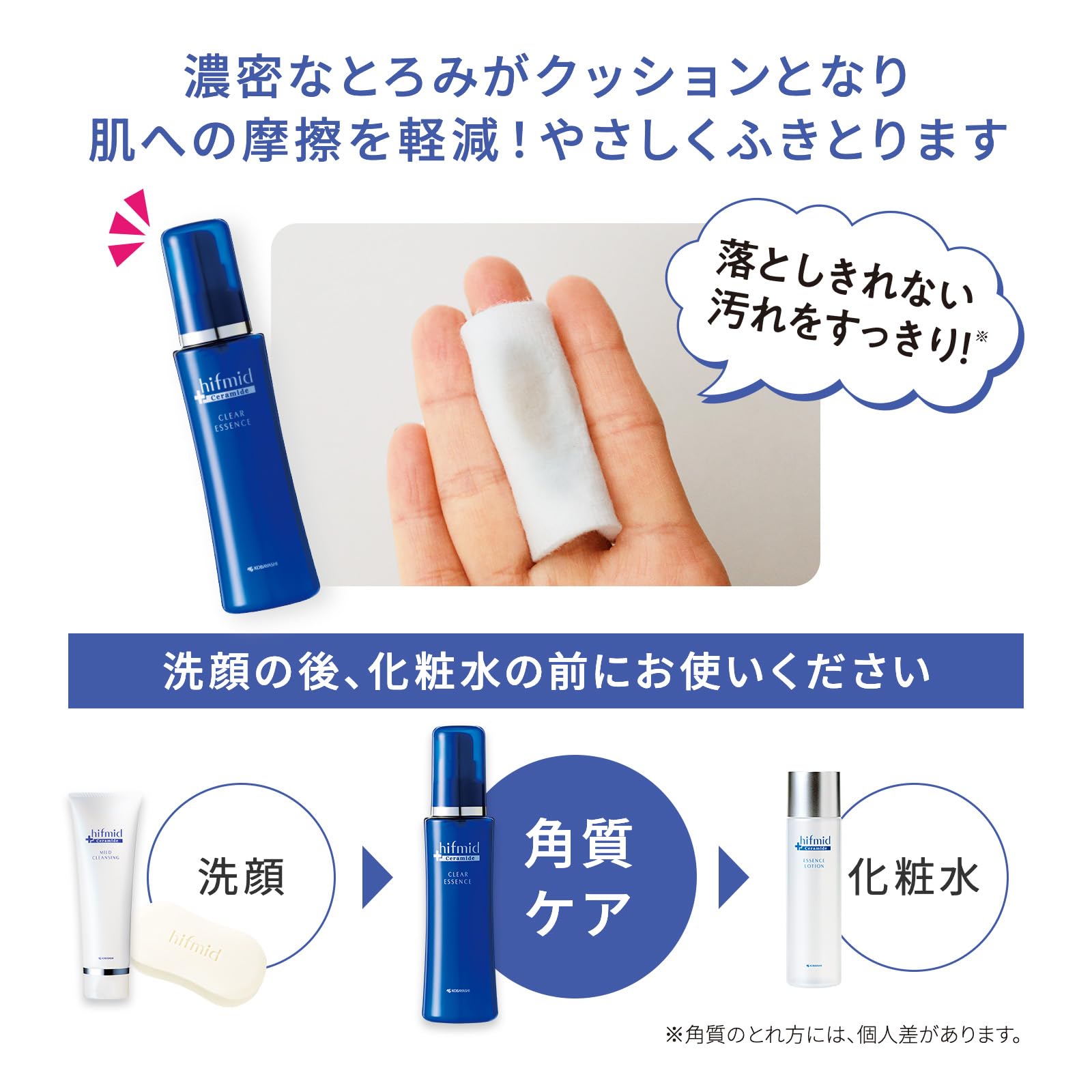 Amazon.co.jp: ヒフミド クリアエッセンス 100mL ふき取り美容液 ヒト