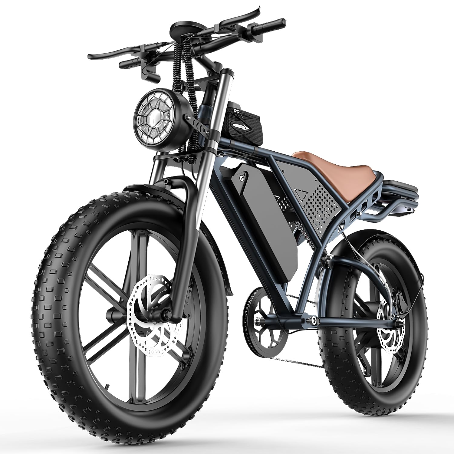 Electric Bike for Adult, 1800W Peak Electric Dirt Bike, 35MPH, 100 Miles, 7 Speed Electric Motorcycle, 48V Removable Battery, 20" Fat Tire Off Road Ebike, All Terrain for Mountain, Sand, Road